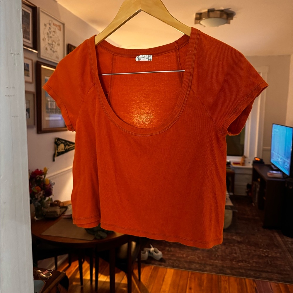 Women’s free people cute boho scoop neck crop top